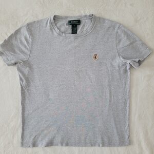 Lauren Ralph Lauren Gray Short Sleeve Tee Womens Size M Classic Tshirt Cotton